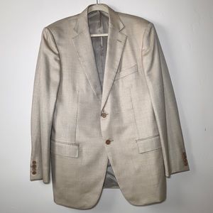 ERMENEGILDO ZEGNA Mens Wool Blazer. New. Beige.